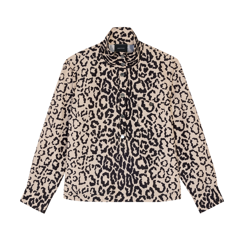 Top , Black/Beige - Printed taffeta  - View 1 of  1