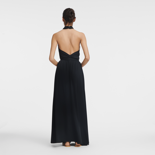 Robe longue , Crêpe - Noir - Vue 3 de 3