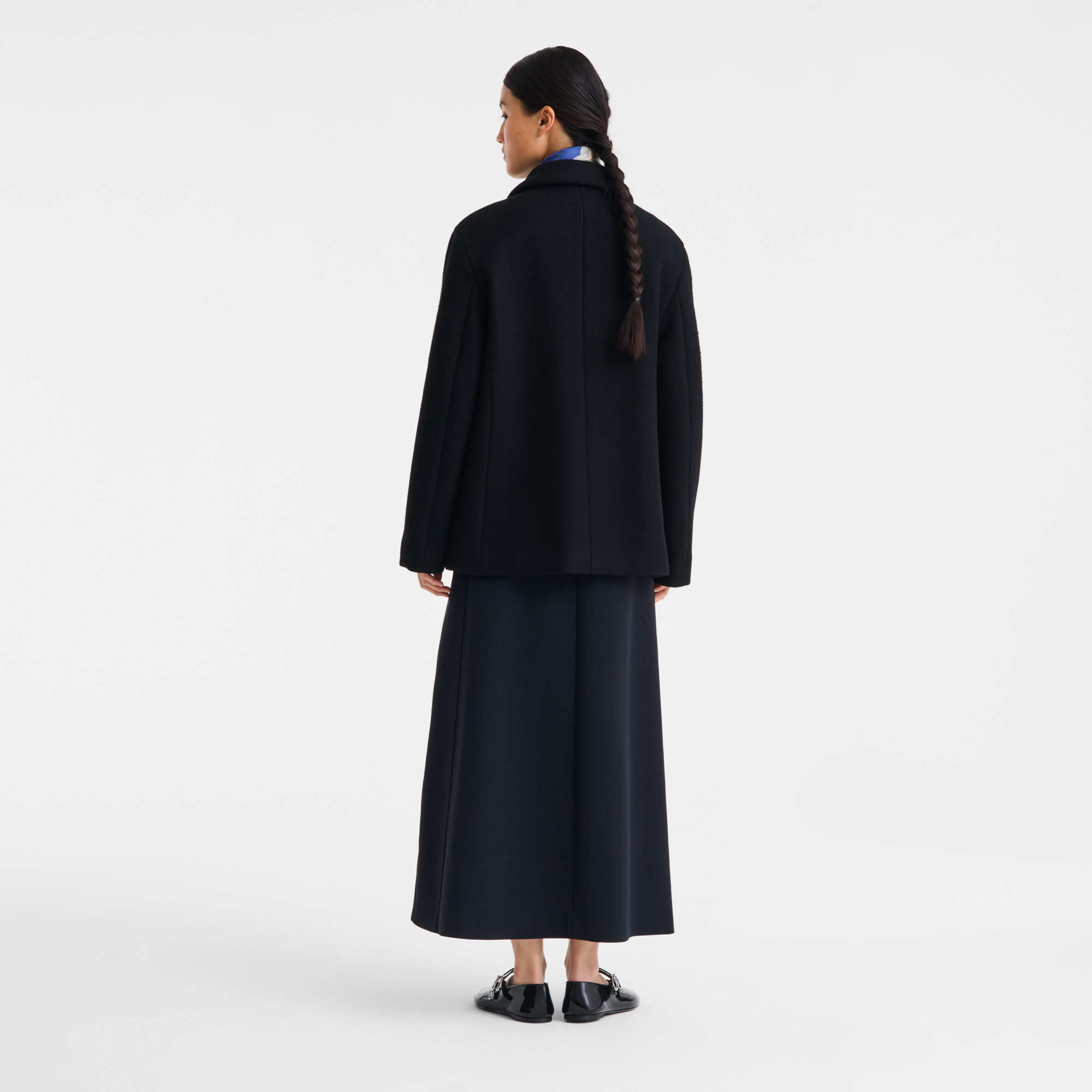 null Pea Coat, Preto