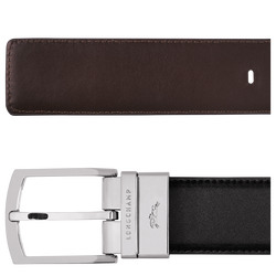 Herrengürtel Delta Box , Leder - Schwarz/Mokka