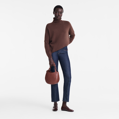 Le Foulonné S Handbag , Coffee - Leather