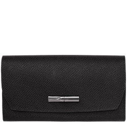 Roseau Continental wallet , Black - Leather