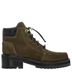 La Baroudeuse Low Boots , Olive - Leather