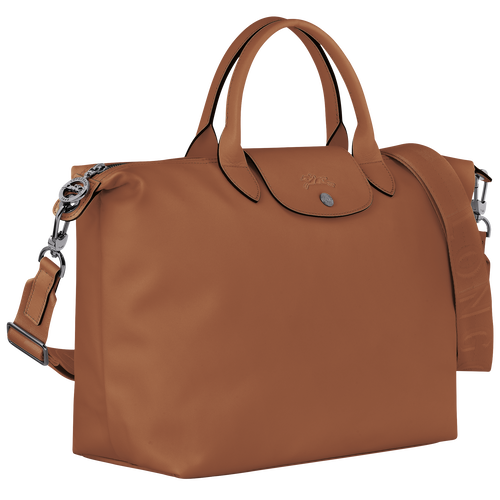 Le Pliage Xtra Tas met handgreep aan de bovenkant L , Cognac - Leder - Weergave 3 van  5