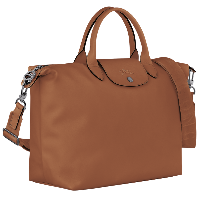 Le Pliage Xtra Tas met handgreep aan de bovenkant L , Cognac - Leder  - Weergave 3 van  5