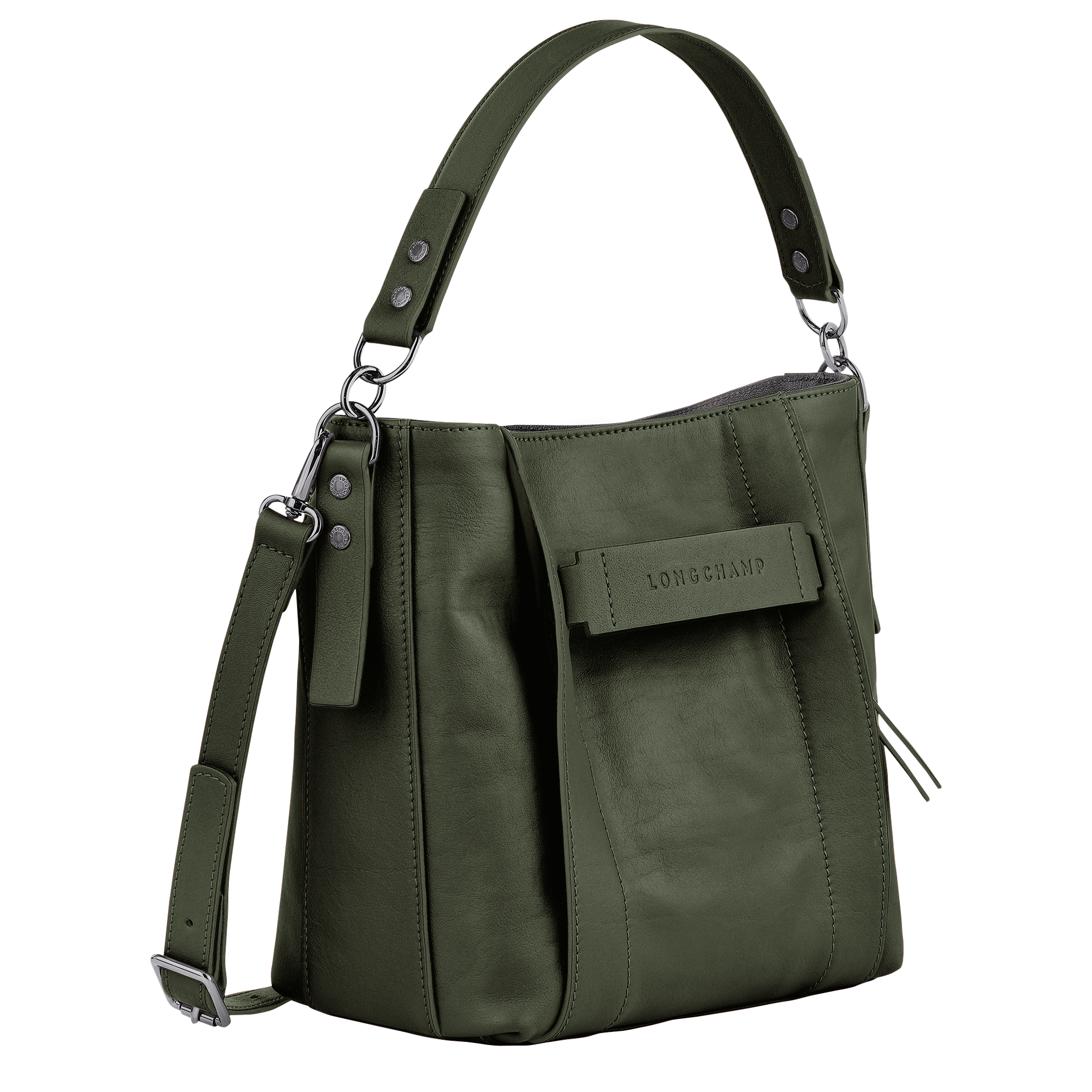 Longchamp 3D S Crossbody bag Khaki - Leather | Longchamp US Longchamp 3D S Crossbody bag Khaki - Leather | Longchamp US