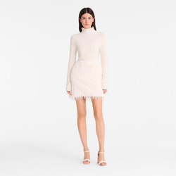 Skirt , Ivory - Faux fur