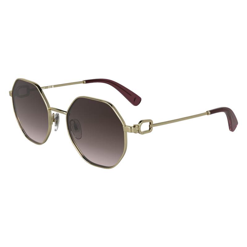 Lunettes de soleil , M&eacute;tal - Or/Marron Rose  - Vue 2 de 2