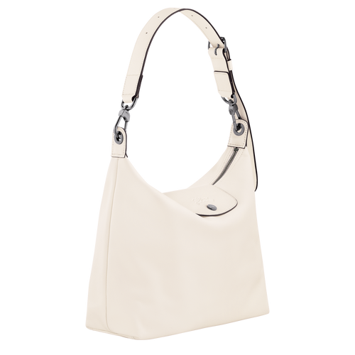 Le Pliage Xtra M Hobo bag , Ecru - Leather - View 3 of  6