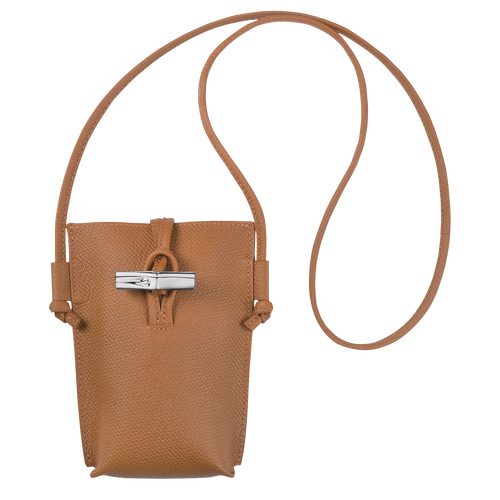 Pochette téléphone avec cordon Le Roseau , Cuir - Naturel - Vue 1 de 6