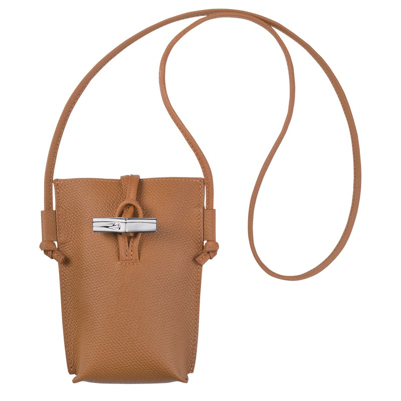 Pochette téléphone avec cordon Le Roseau , Cuir - Naturel  - Vue 1 de 6