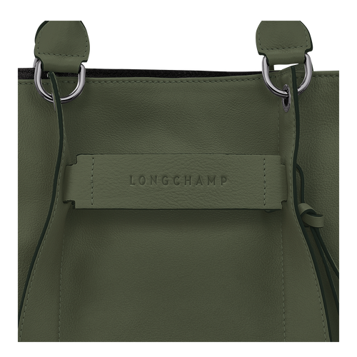 Sac à main L Longchamp 3D , Cuir - Kaki - Vue 6 de 6