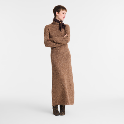 Long dress , Chocolate - Knit