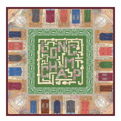 Jardin Parisien Silk scarf 90 , Matcha - Silk