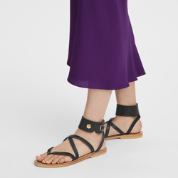 Longchamp x K.Jacques Sandals , Black - Leather