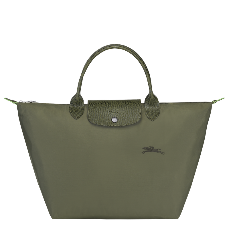 Le Pliage Green Tas met handgreep aan de bovenkant M , Groen - Gerecycled canvas  - Weergave 1 van  6