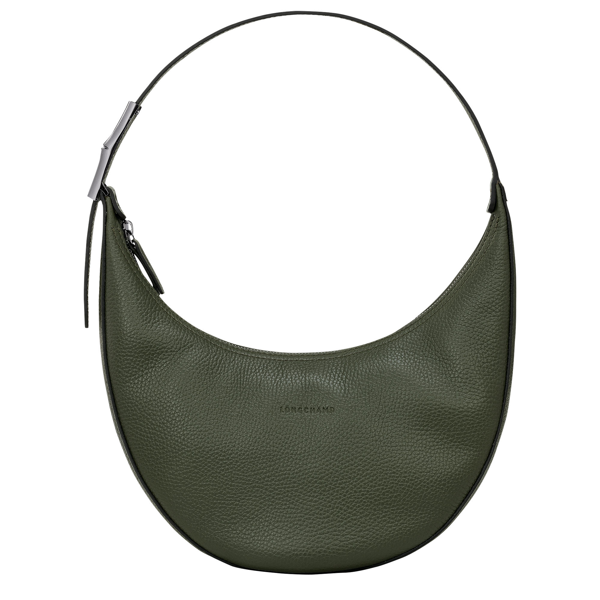 Roseau Essential M Hobo bag Khaki Leather Longchamp US