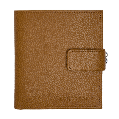 Le Foulonné Compact wallet , Walnut - Leather
