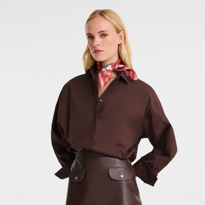Tour Enchant&eacute;e Silk scarf 50, Terracotta