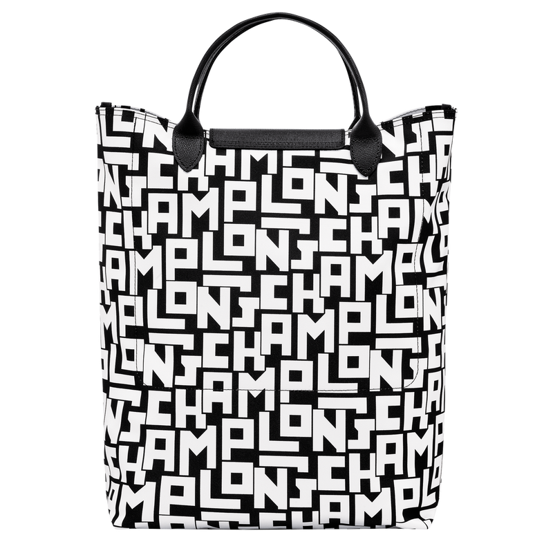 Sac cabas M Le Pliage LGP , Toile - Noir/Blanc  - Vue 4 de 4