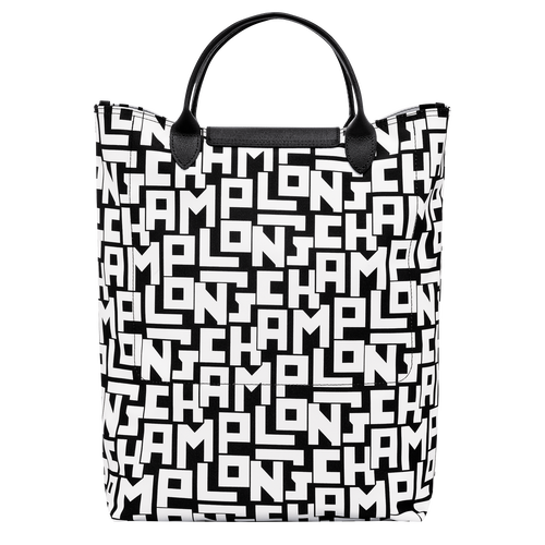 Le Pliage LGP M Tote bag , Black/White - Canvas - View 4 of  4