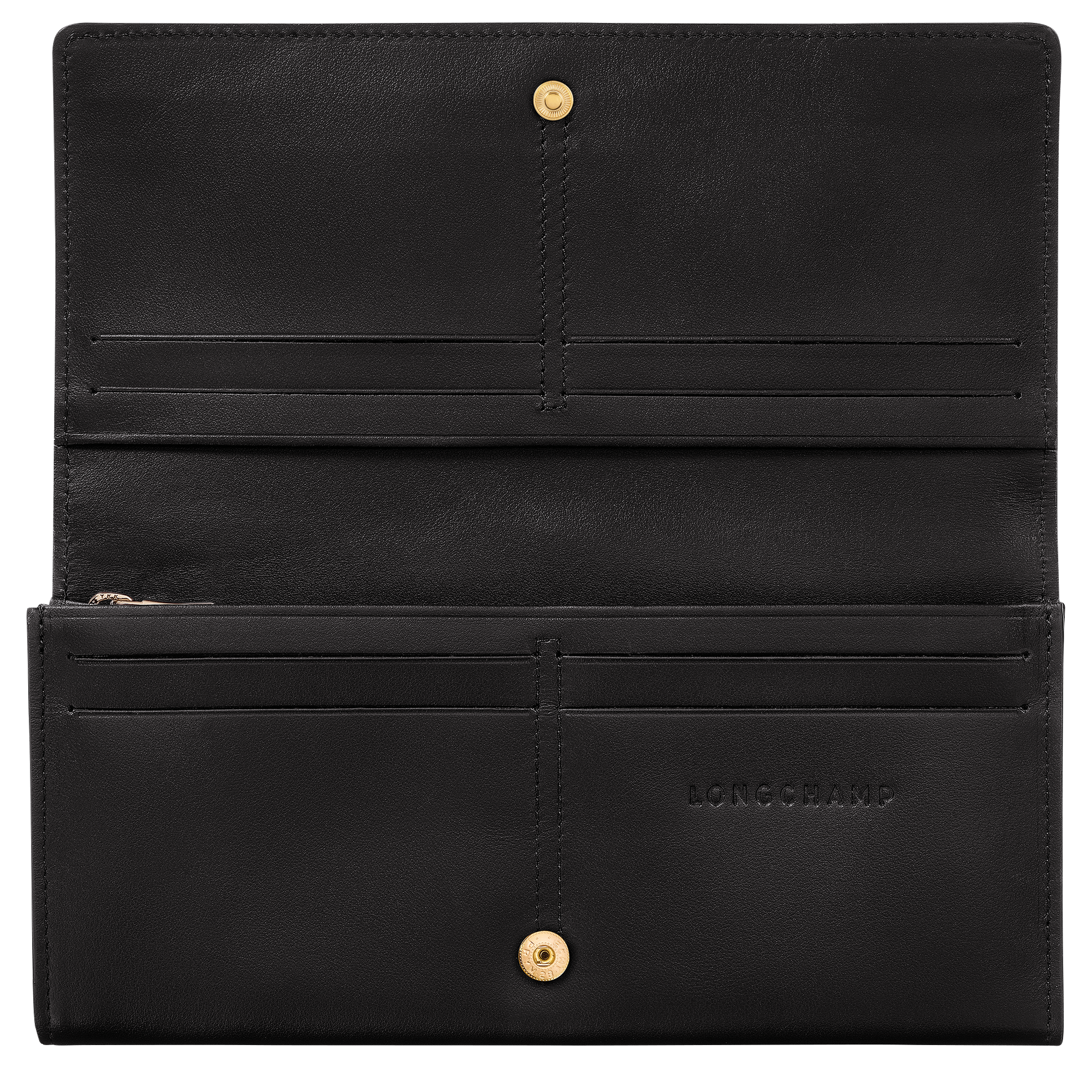 Le Roseau Carteira continental comprida, Preto