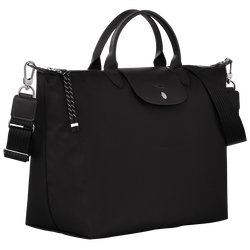 Longchamp Medium Le Pliage Cuir Croco Top Handle Black Leather Brown S -  beyond exchange