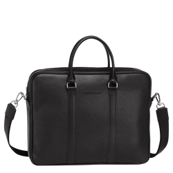 Le Foulonné S Briefcase , Black - Leather