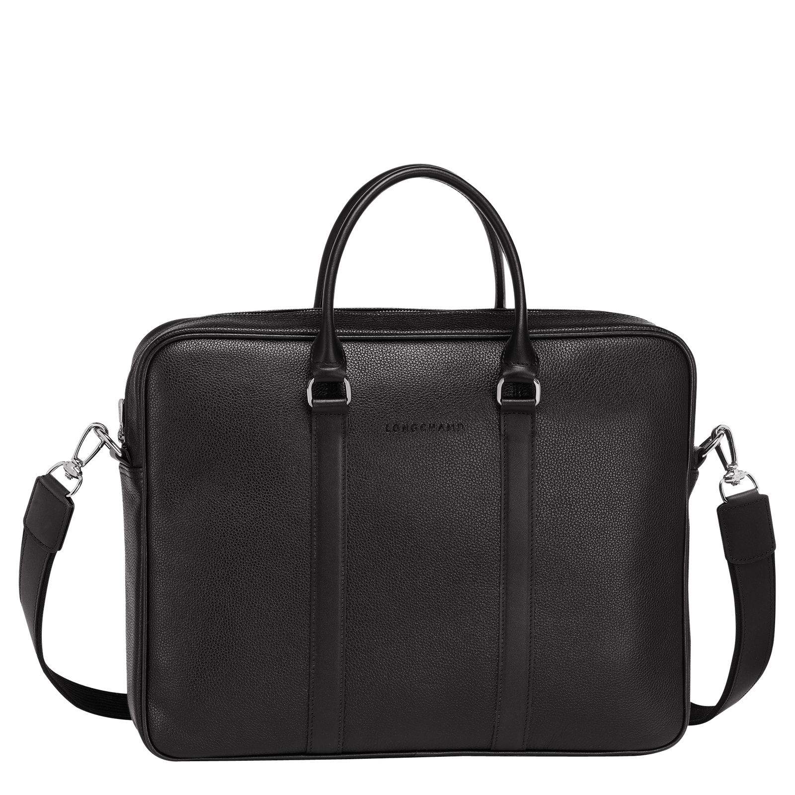 Porte documents S Le Foulonn Cuir Noir Longchamp FR