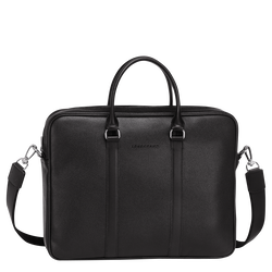 Le Foulonné S Briefcase , Black - Leather