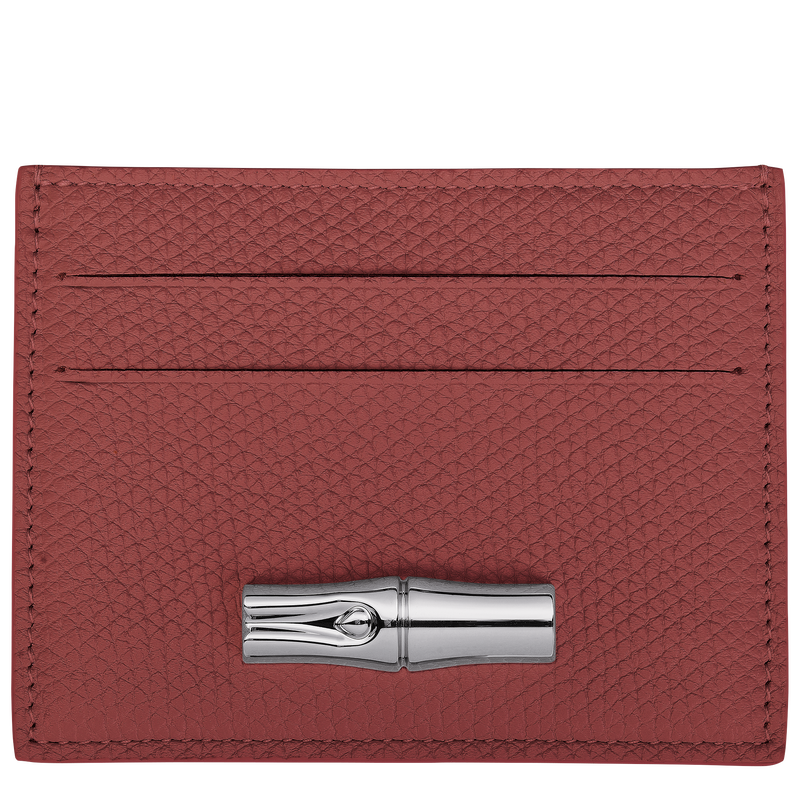 Le Roseau Card holder , Chestnut - Leather  - View 1 of 2