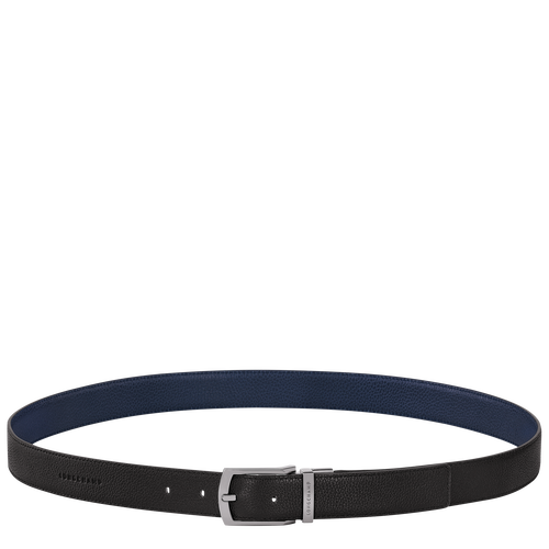 Le Foulonné Men's belt , Black/Navy - Leather - View 1 of  4