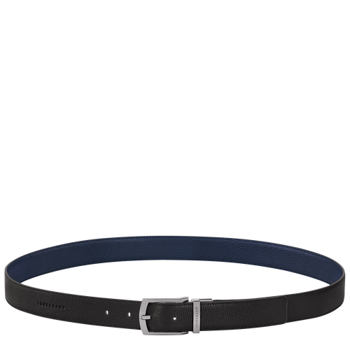 Le Foulonné Men's belt , Black/Navy - Leather - View 1 of 4