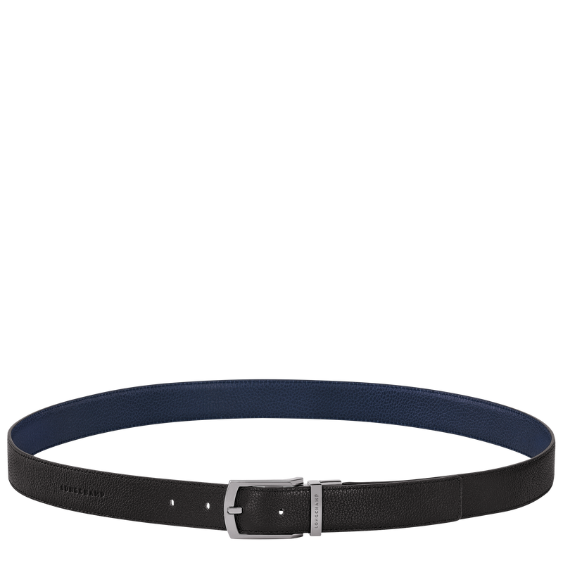 Le Foulonné Men's belt , Black/Navy - Leather  - View 1 of 4