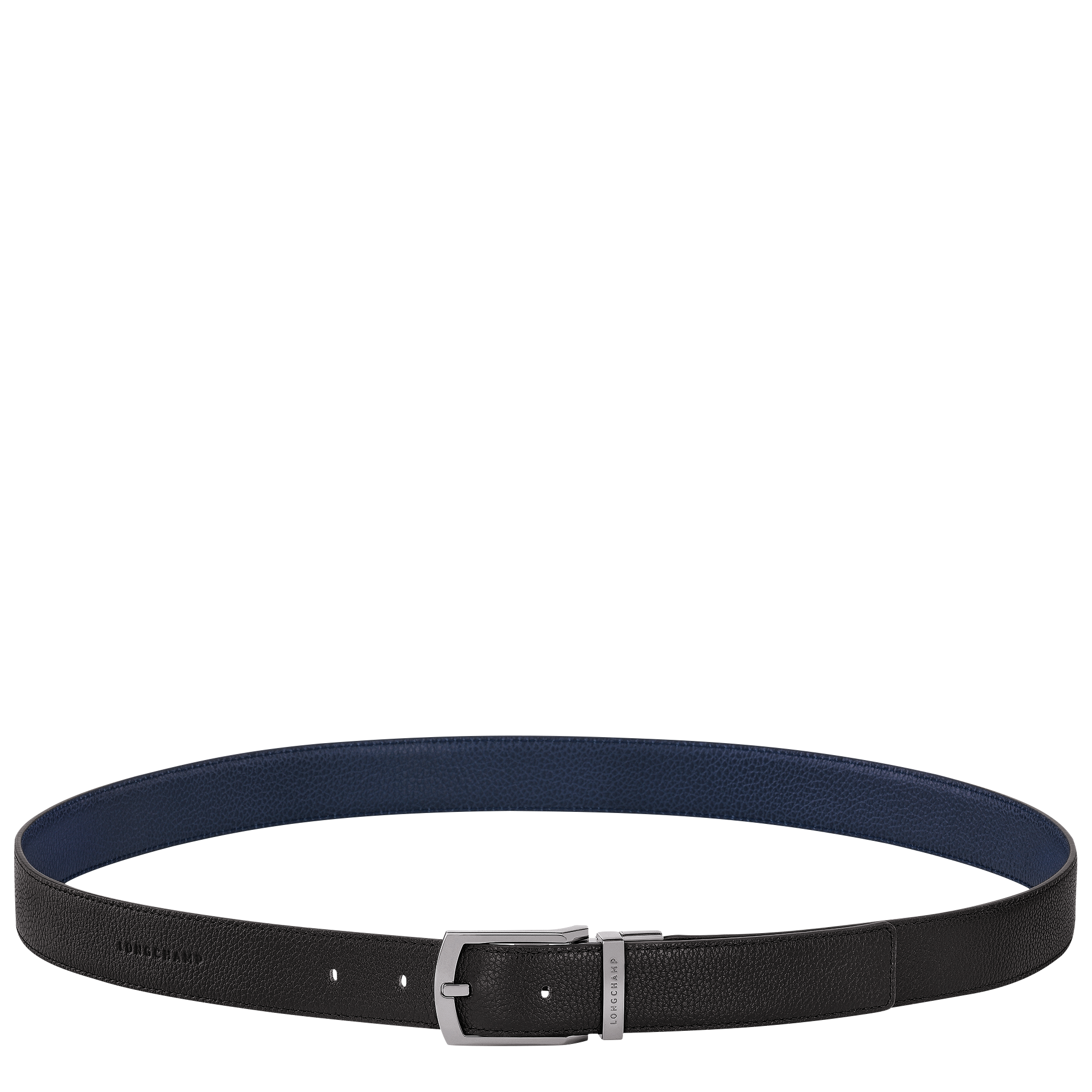 Le Foulonné Cinturón de hombre, Negro/Azul Oscuro