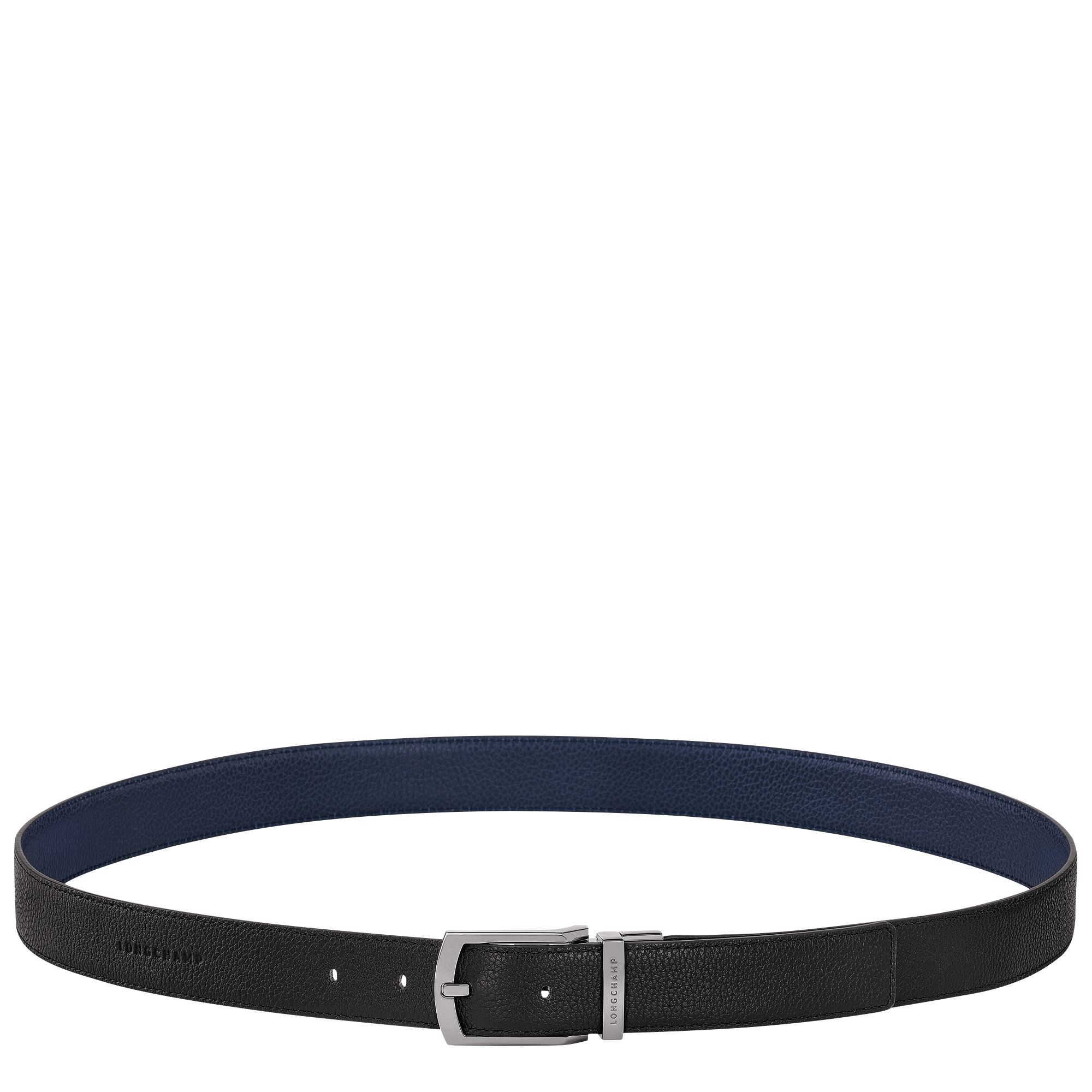 Men's belt, Black/Navy - View 1 of
4 - zoom in Le Foulonné Men's belt, Black/Navy
