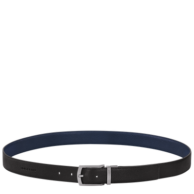 Le Foulonné Cinturón de hombre, Negro/Azul Oscuro