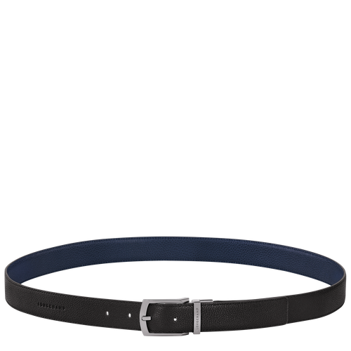 Le Foulonné Men's belt , Black/Navy - Leather - View 1 of  4