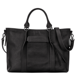 Borsa con manico L Longchamp 3D , Pelle - Nero