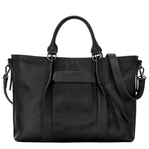 Longchamp 3D Tas met handgreep aan de bovenkant L , Zwart - Leder - Weergave 1 van  6