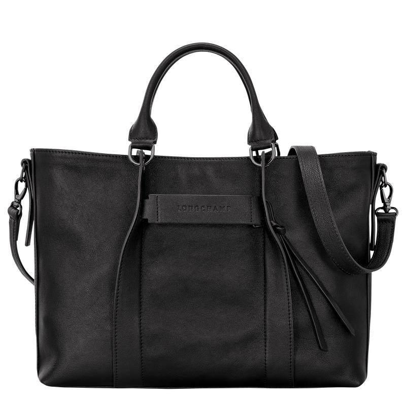 Longchamp 3D Tas met handgreep aan de bovenkant L , Zwart - Leder  - Weergave 1 van  6