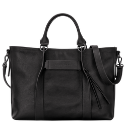 Longchamp 3D Tas met handgreep aan de bovenkant L , Zwart - Leder