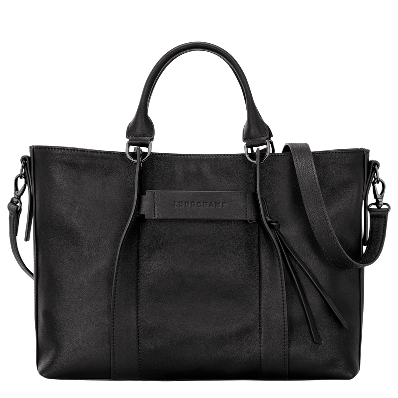 Longchamp 3D Tas met handgreep aan de bovenkant L , Zwart - Leder  - Weergave 1 van  6