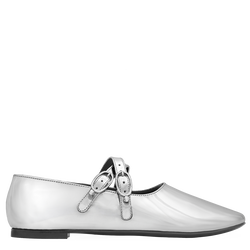 Le Foulonn&eacute; Ballerinas , Silver - Leather