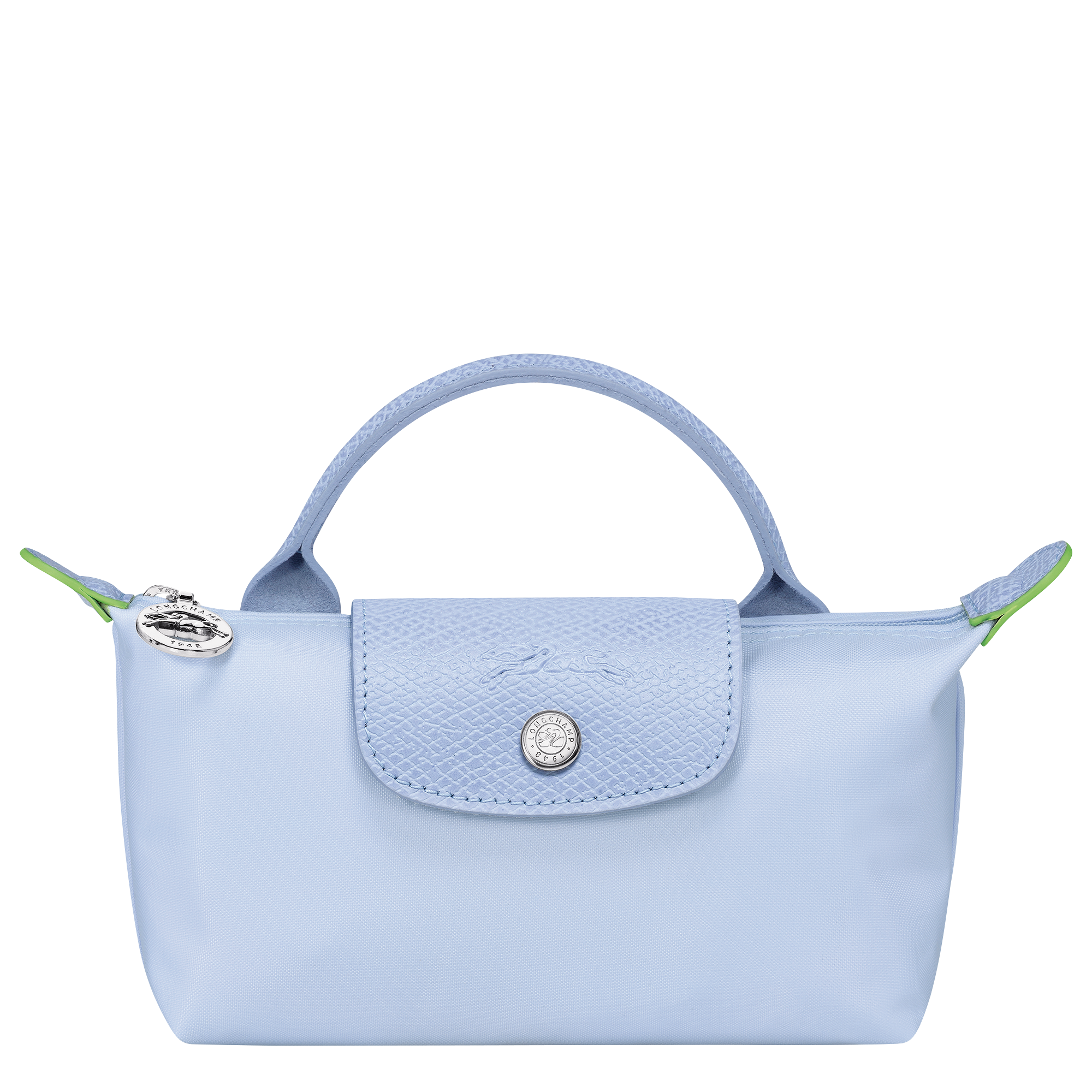 Le Pliage Green Pouch with handle, Sky Blue