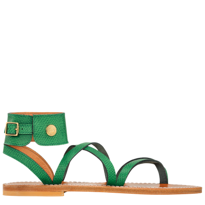 Longchamp x K.Jacques Sandals , Green - Leather