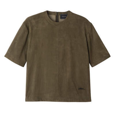 null Short leather top, Khaki