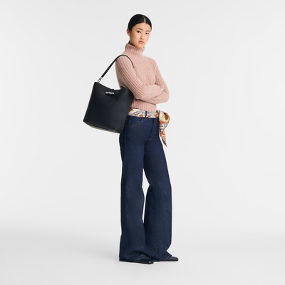 Le Roseau Hobo bag , Black - Leather