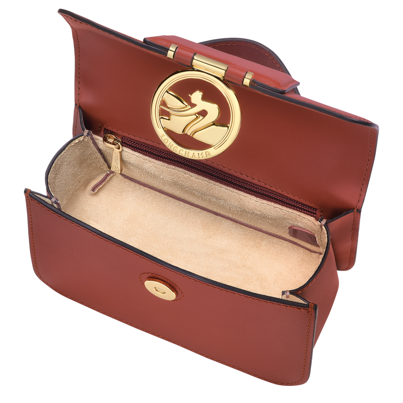Box-Trot XS Crossbody bag , Mahogany - Leather  - View 5 of 6