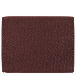 Le Roseau Compact wallet , Burgundy - Leather